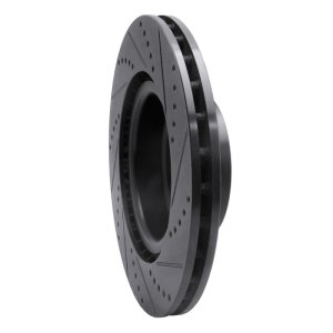 Land Rover Range Rover Brake Rotor (1) - Front Left - R1 Concepts - Drilled & Slotted - Black - `06-`12